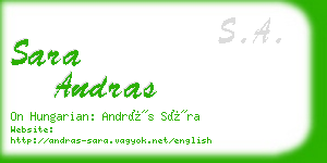 sara andras business card